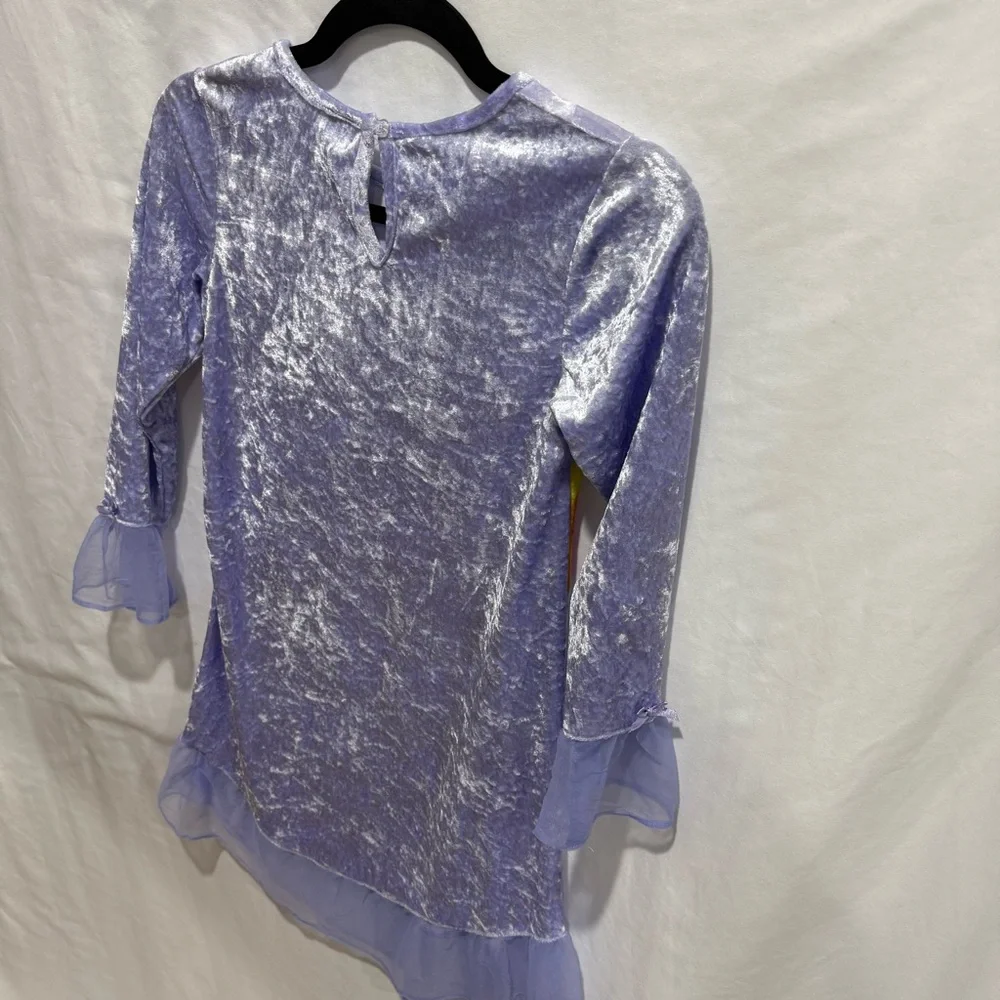 Vintage 2004 Care Bears Purple Velvet‎ Nightgown Dress Kids Size 10 Rainbow Gift